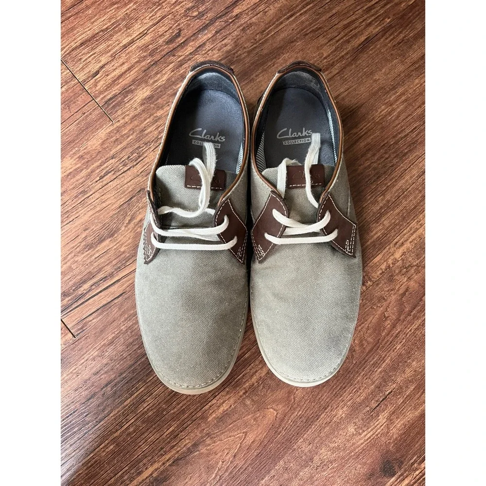 Clarks Collection Men's Lace Up Canvas /Fabric Upper Shoes Size 9.5 M